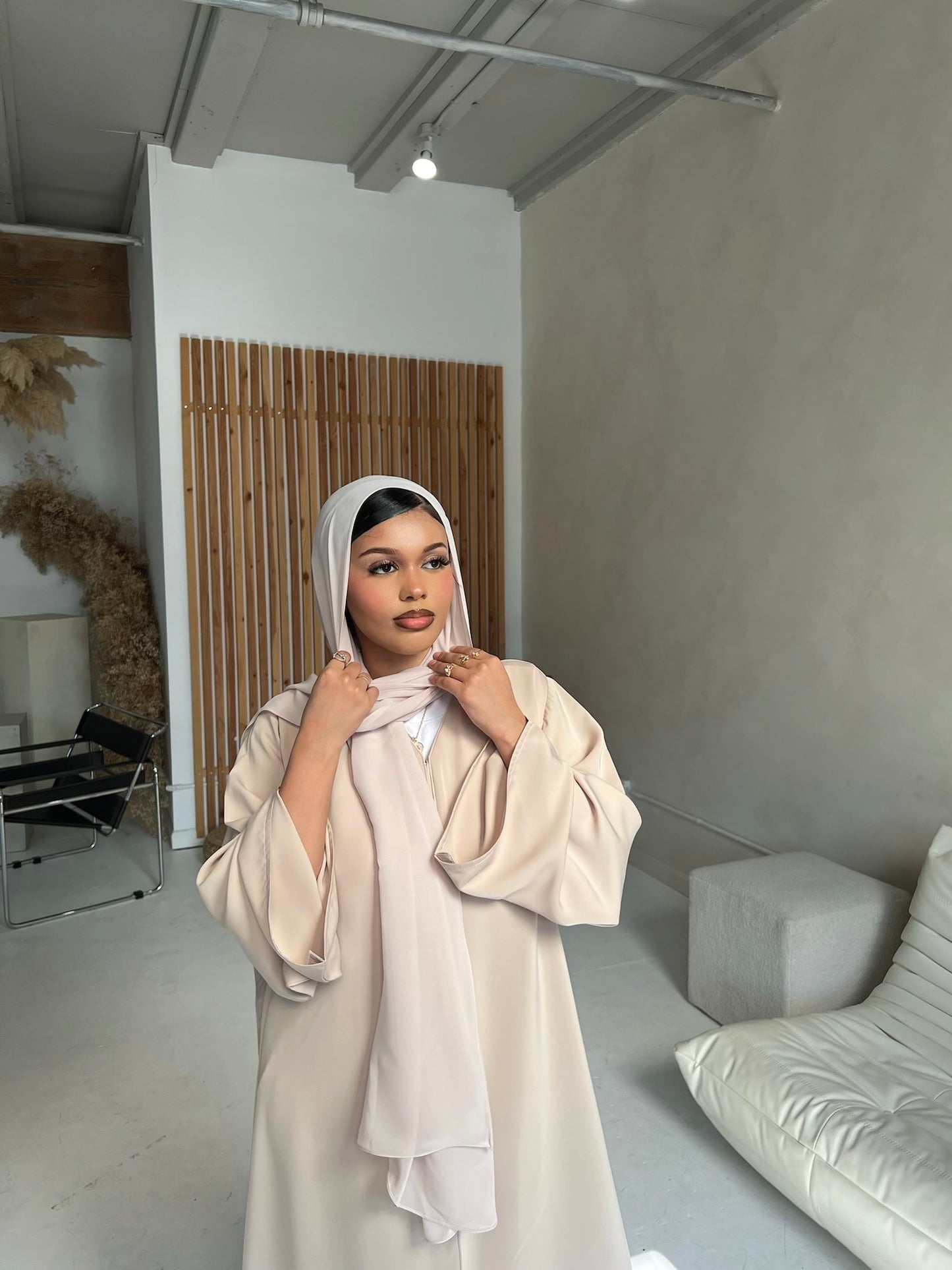 Beige Drape Abaya