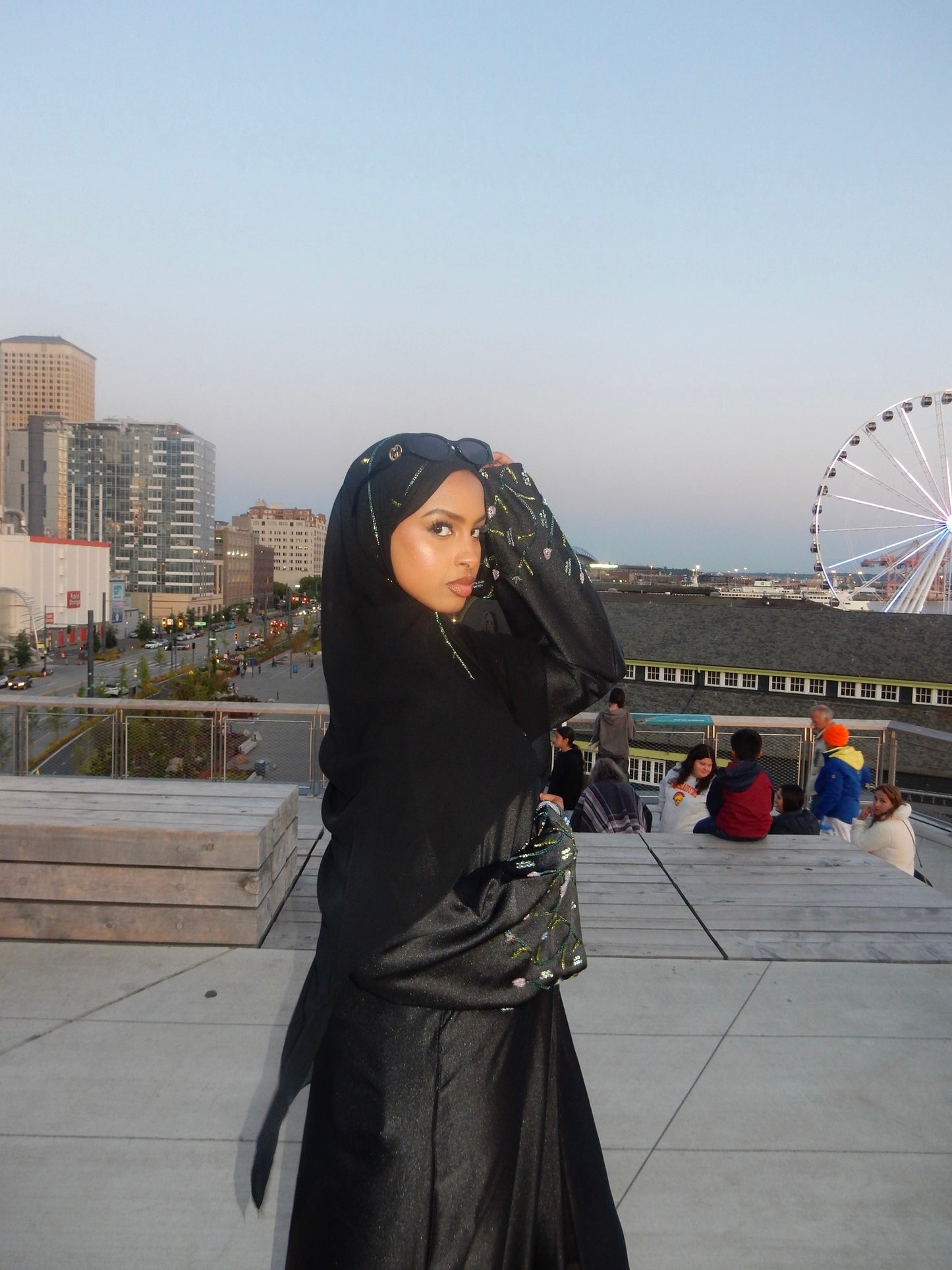 Black Embroidered Abaya