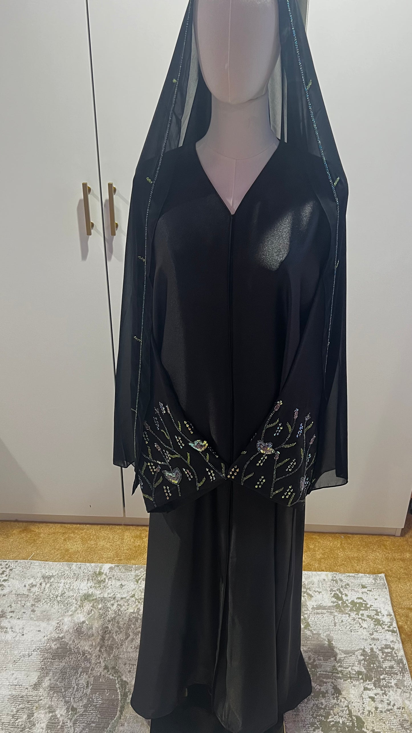 Black Embroidered Abaya
