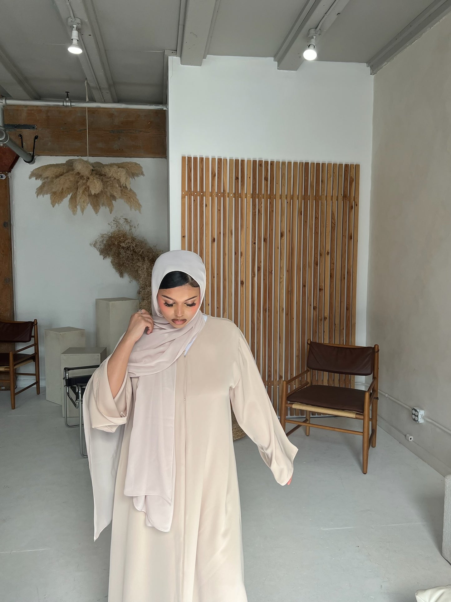 Beige Drape Abaya