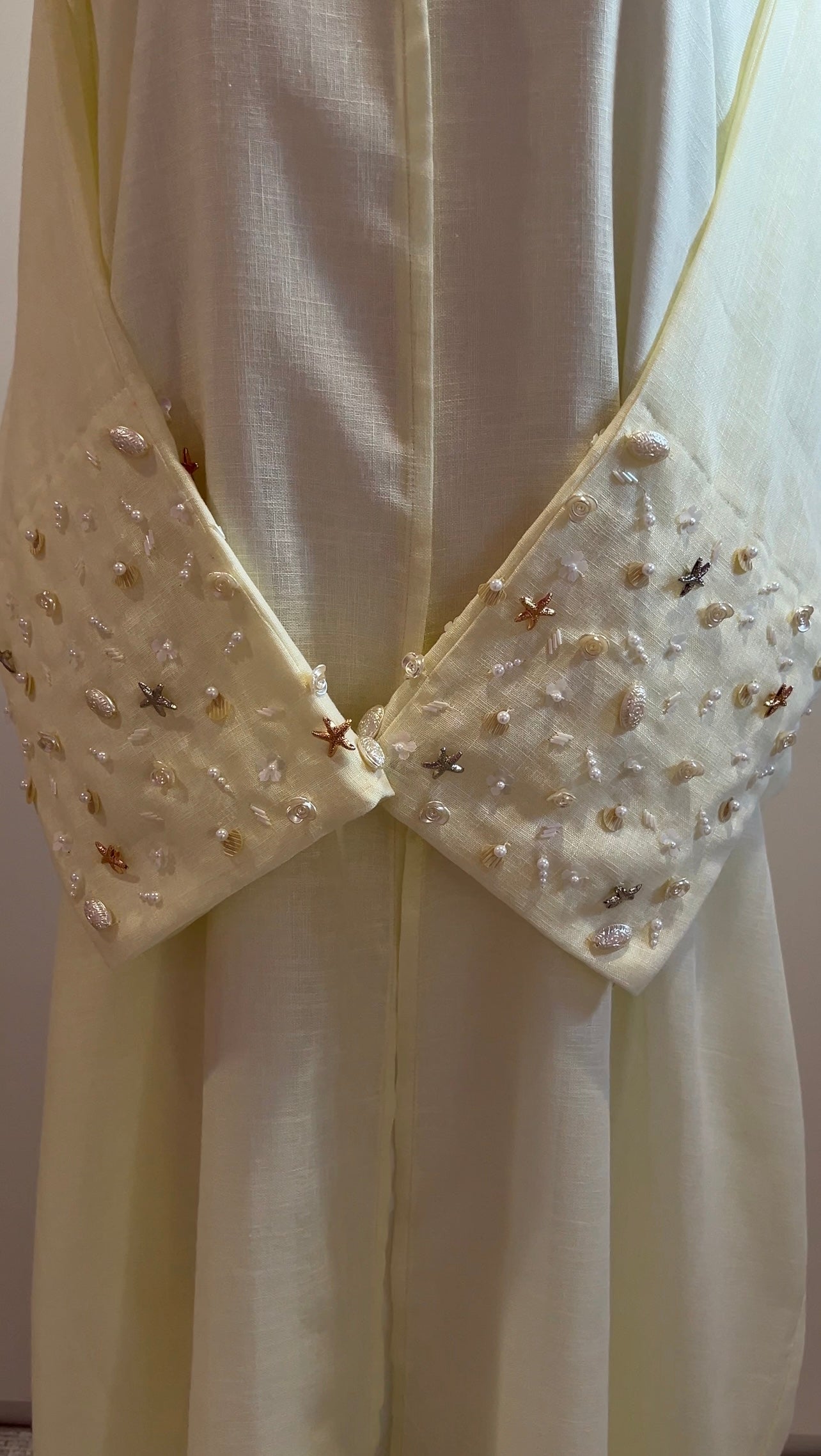 Off-White Ocean Jewel Linen Abaya