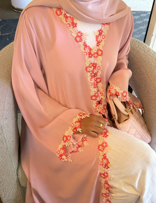 Floral Pink Abaya