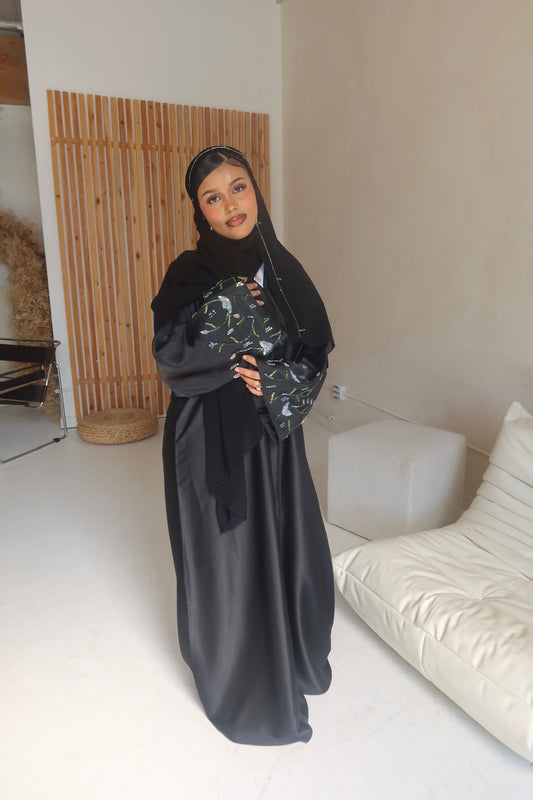 Black Embroidered Abaya