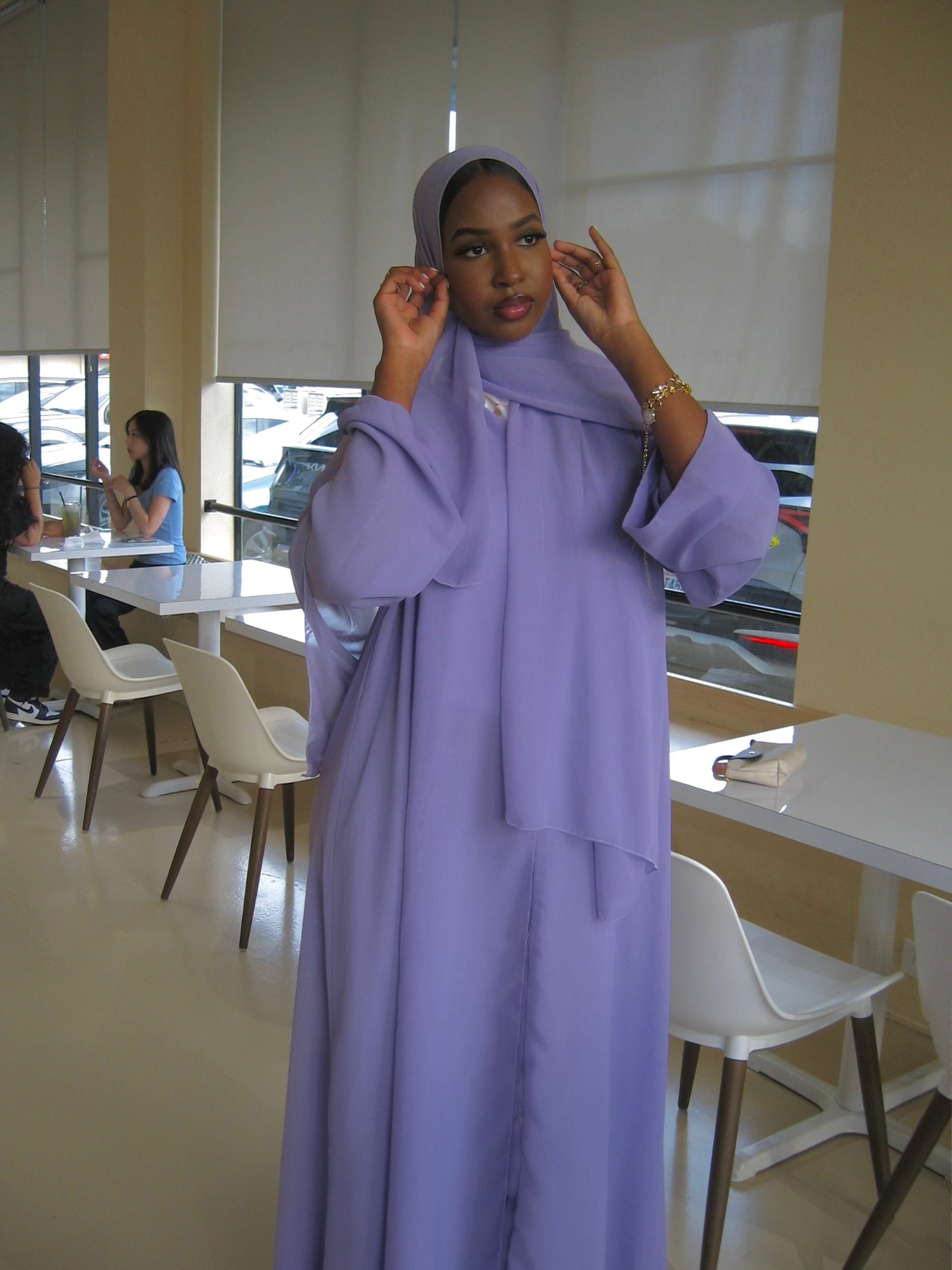 Lavender Pearl Abaya