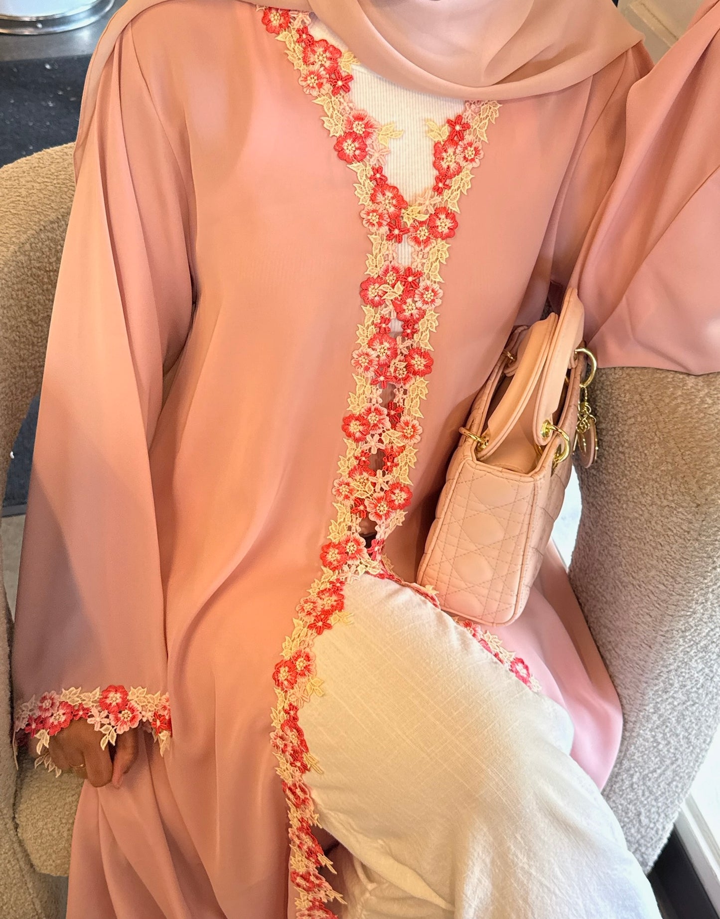 Floral Pink Abaya